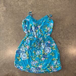 Vintage Y2K Aeropostale Floral Babydoll Lace Spring Coquette Tank Top Blue XS